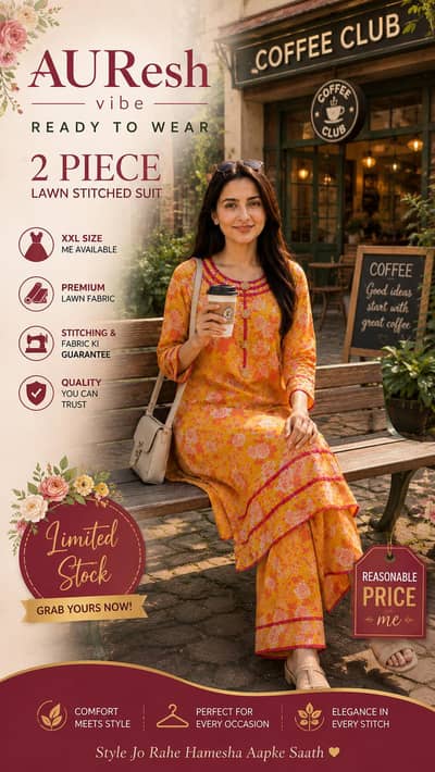 ready to wear 2piece lawn dresses are available