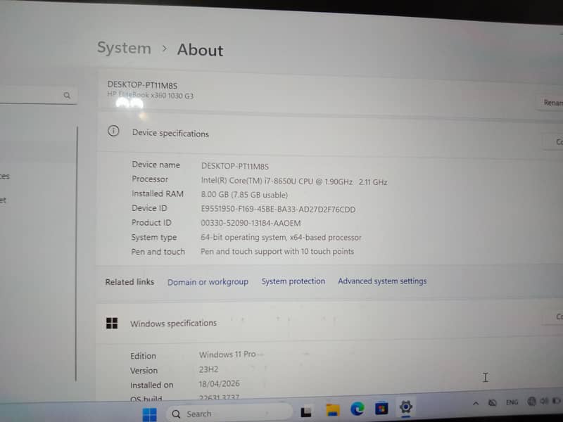 Hp Core i7 8generation 4