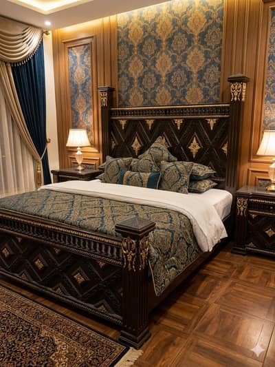 original chinyoti  bed with Sid table urgent sale no space