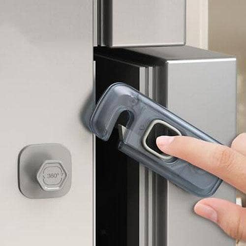 1Pcs Child Proof Refrigerator Lock,Fridge Locks for Kids with Sticky Adhesive Pads,Baby Safety Locks for Fridges, Cabinets, Drawers