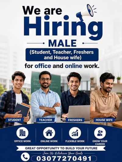 Male Staff Required for Office & Online Work