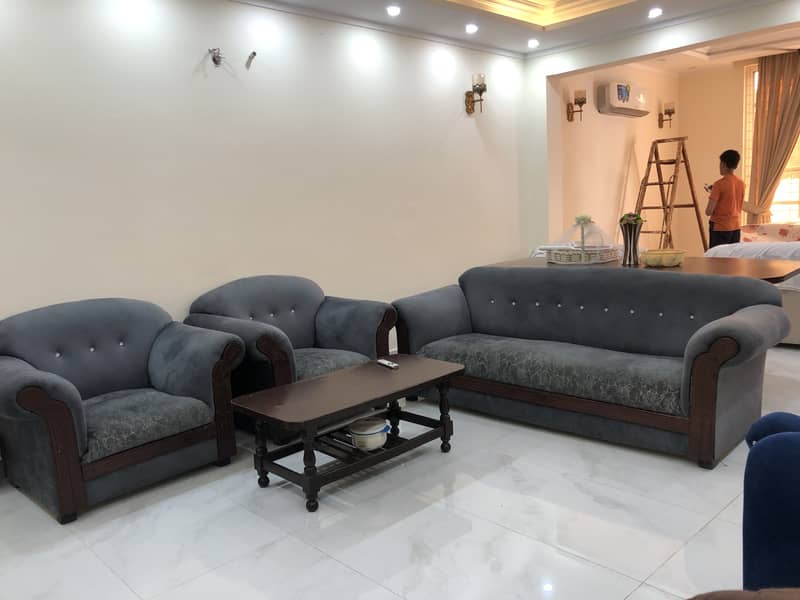 5 seater solid wood sofa set 0