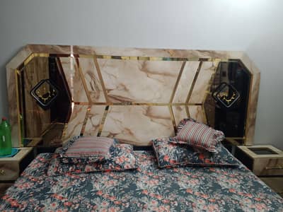 Marble Look King Size Bedroom Set - Karachi