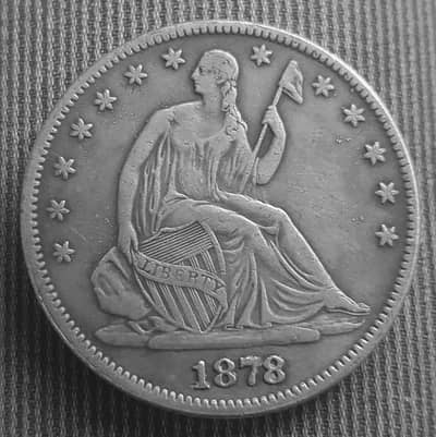 ANTIQUE SILVER COIN OF AUSA HALF DOLLAR 1878 CC