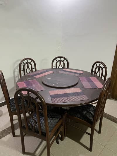 Wooden dining table 6 seater
