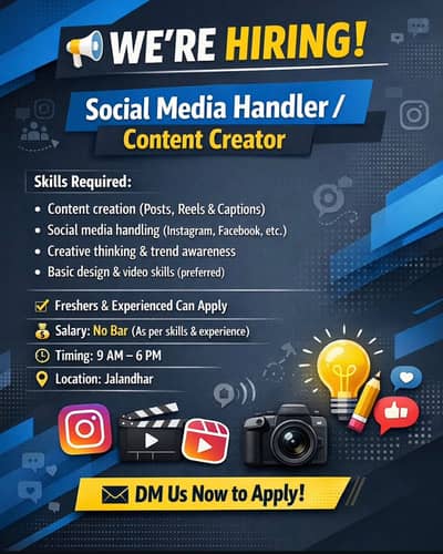 NEED DESIGNER -SOCIAL MEDIA HANDLER