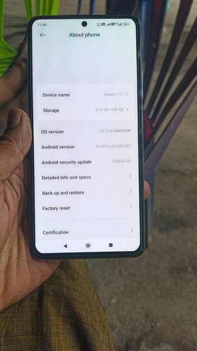 Xiaomi 11t 8/256 With Box Charger