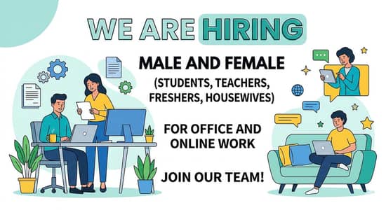 Office & Online Work Jobs Available – Male/Femal