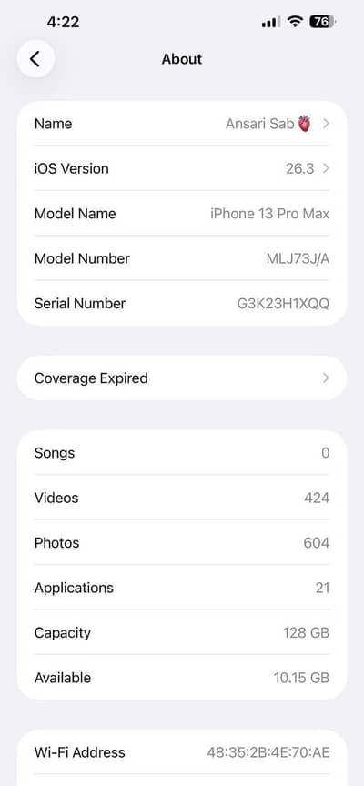 iphone 13ProMx urgent sale 128