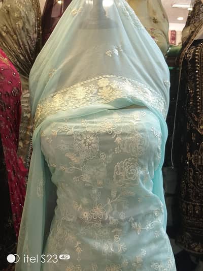 A beautiful sky blue dress for womens.