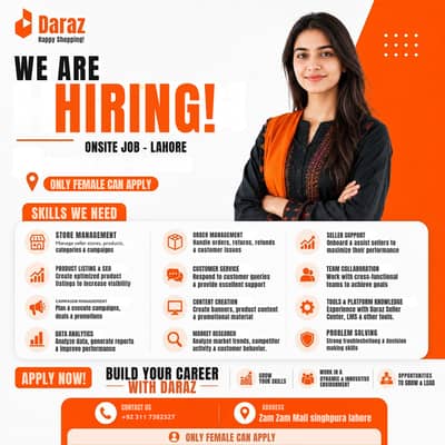 Female Daraz A-to-Z Specialist | On-Site Store Manager (Lahore)