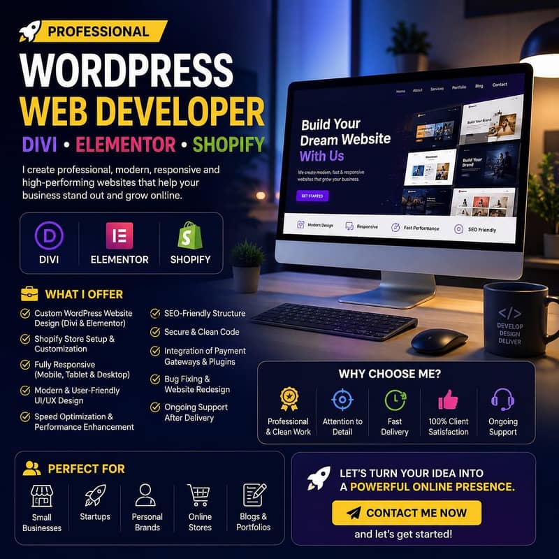 WordPress Website Developer Elementor Divi Shopify Expert 1