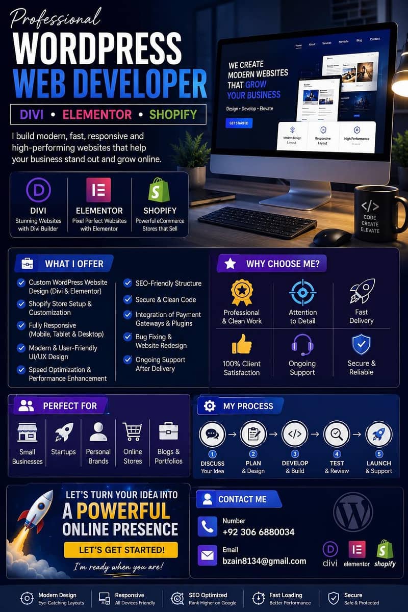 WordPress Website Developer Elementor Divi Shopify Expert 2