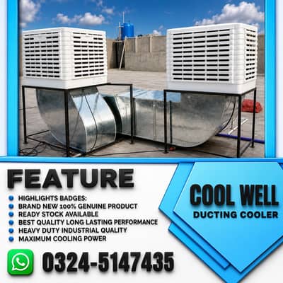 High Efficiency Evaporative Ducting Cooler , Best for Warehouses & Fa