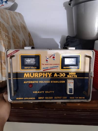 Murphy A-30 Automatic Voltage Stabilizer 3000W Heavy Duty Pure Copper