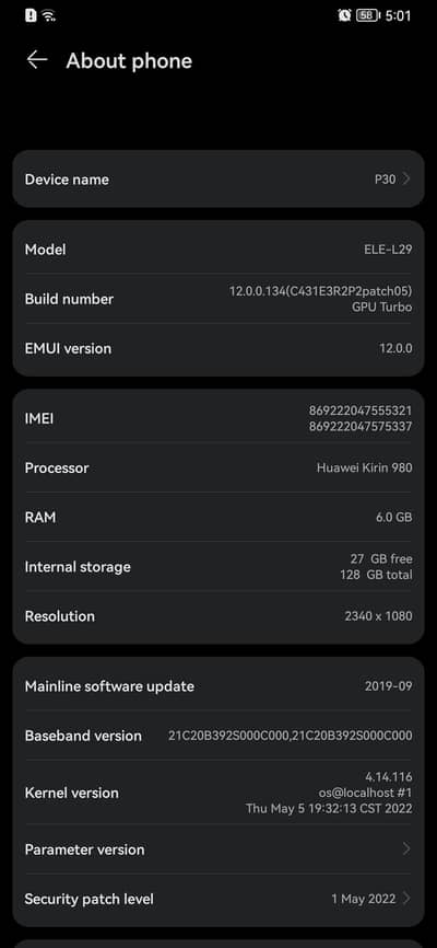 huawei p30 original panel non pta