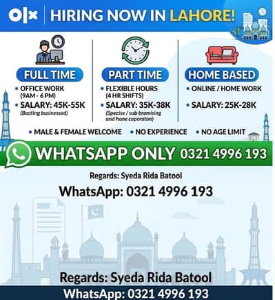 Office & Online Work Jobs Available – Male/Female