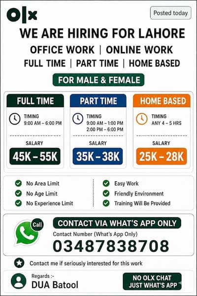 Office & Online Work Jobs Available – Male/Femal