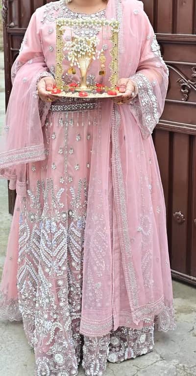 pink wedding lehnga