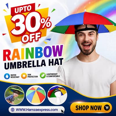 Rainbow umbrella Hat For kids