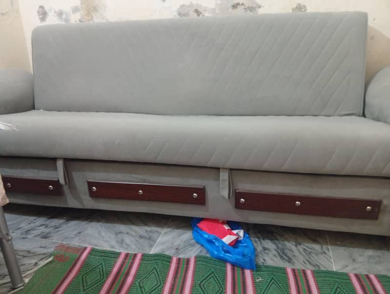 Gray Sofa-Cum-Bed 1