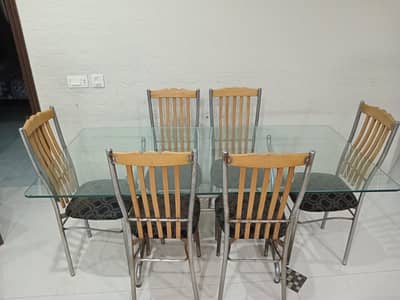Metal Dinning Table with 6 chairs