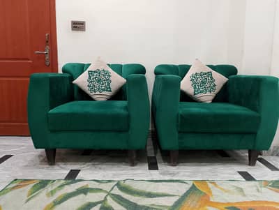 bottle green sofa set