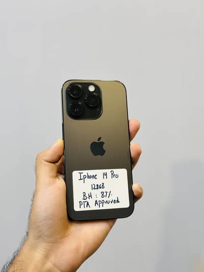 Iphone 14pro 128gb PTA Approved Battery Health 87% Waterpack Phone