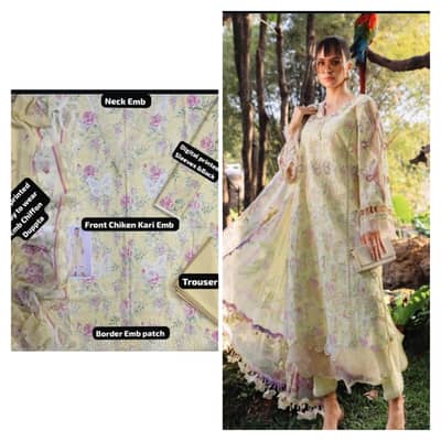 Maria B Luxury Eid Collection - 3PC Unstitched Suit