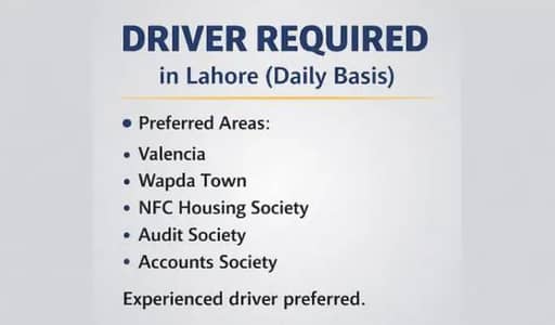 driver required Suzuki alto