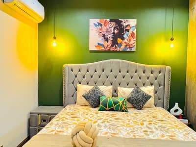Daily basis and weekly basis, One bedroom fully furnished luxury apartments available for rent Gulberg greens Islamabad