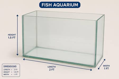 2 Feet Glass Fish Aquarium for Sale