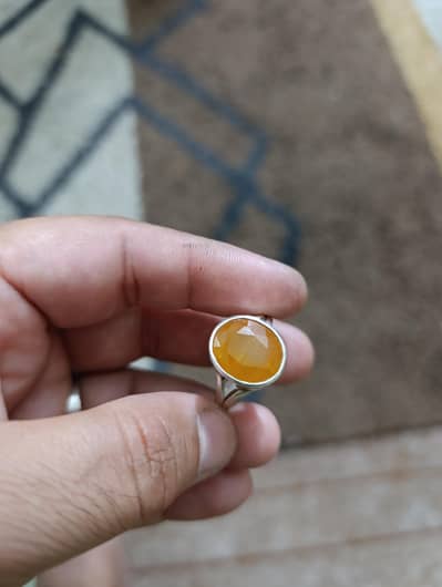 pukhraj stone ring