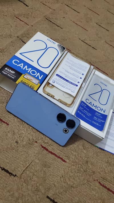 Tecno camon 20  8 GB 256 GB with box orignal charger