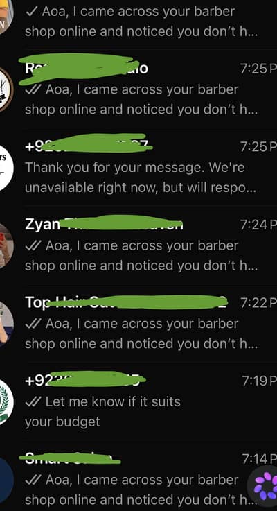 Texting local businesses (easy)