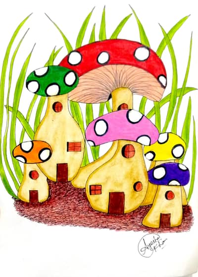 Mushroom Village Art