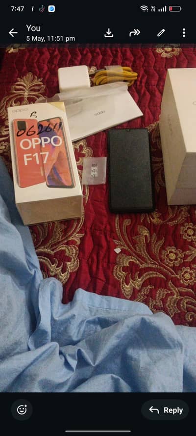 oppo f17 8GB RAM 128gb memory