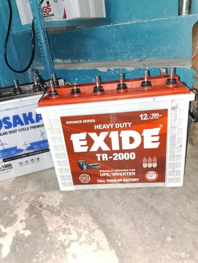 Exide and OsakaTall Tubler batteries 2pcs 22000 for each pcsپکس