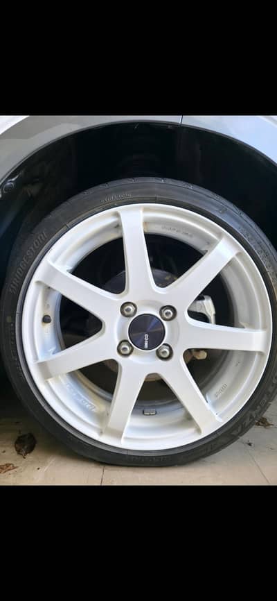 Enkei Performance Line pf07 low profile Semi Slick bridgstone tyre 16"