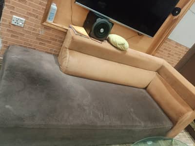 l shape brown sofa velvet