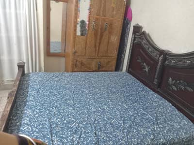 Heavy wooden bed set urgent sale