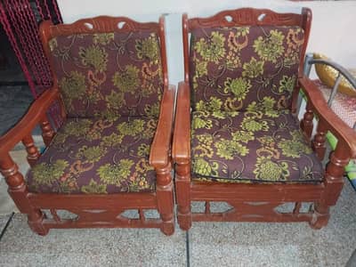 wooden sofa sat