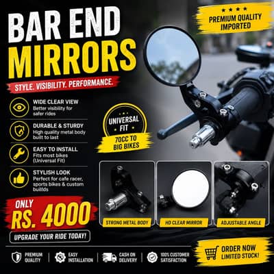 Imported Bar End Mirrors – Premium Motorcycle Accessories