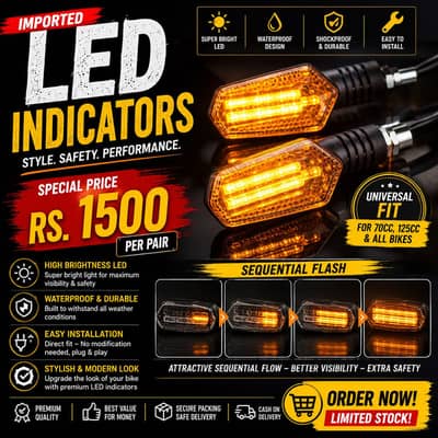 Imported LED Motorcycle Indicators – Sequential Style