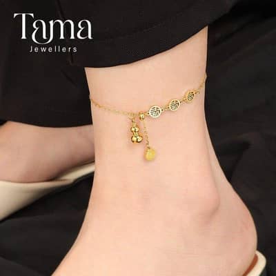 golden heart anklets