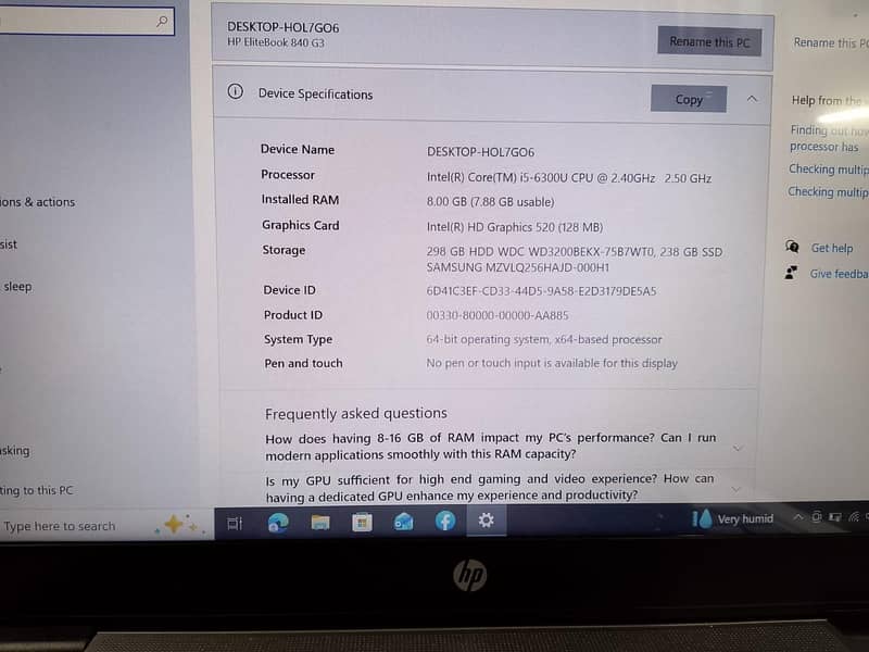 HP Laptop Eitebook 2
