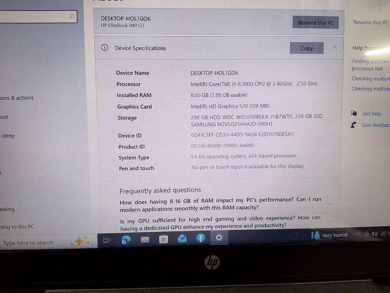 HP Laptop Eitebook 15