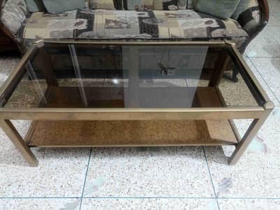 Vintage Gold frame Glass top center table