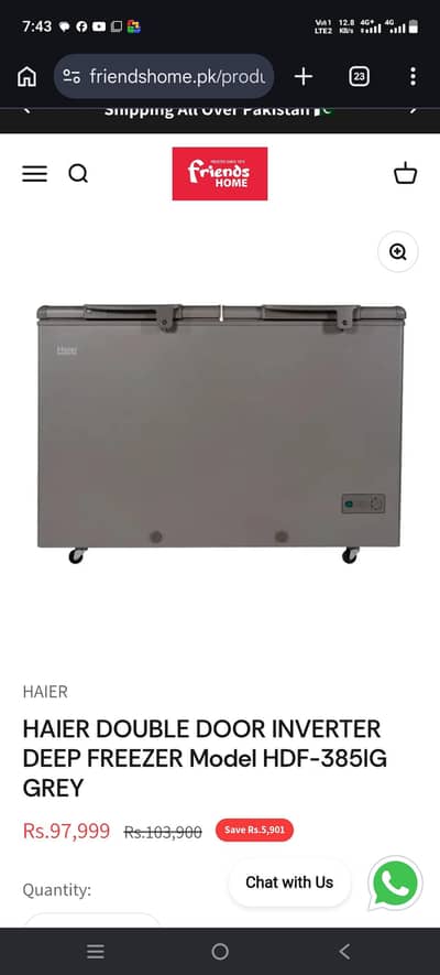 New deep freezer