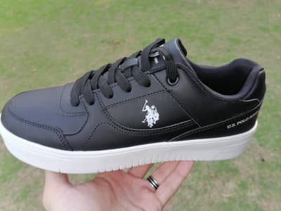 U. S. Polo Assn Black White Casual Sneakers Size 41